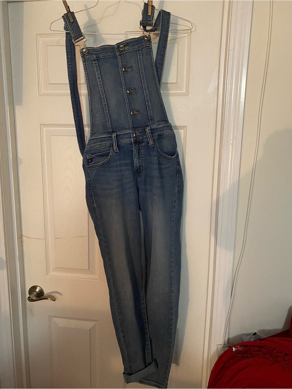 KanCan Women's Blue Denim Bib Overalls